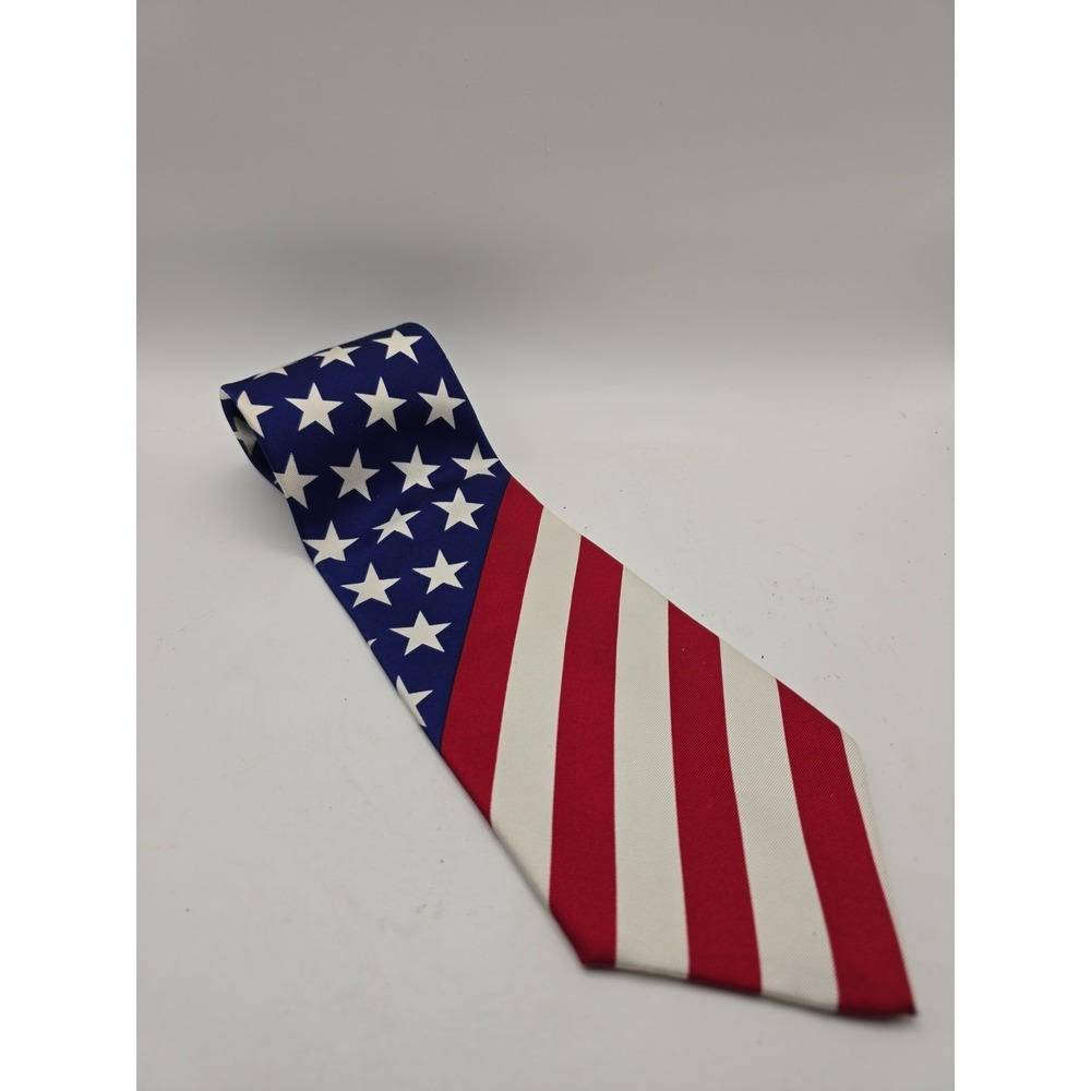 In Honor of America Manhattan Men's Necktie Tie Silk Satin American Flag 57"